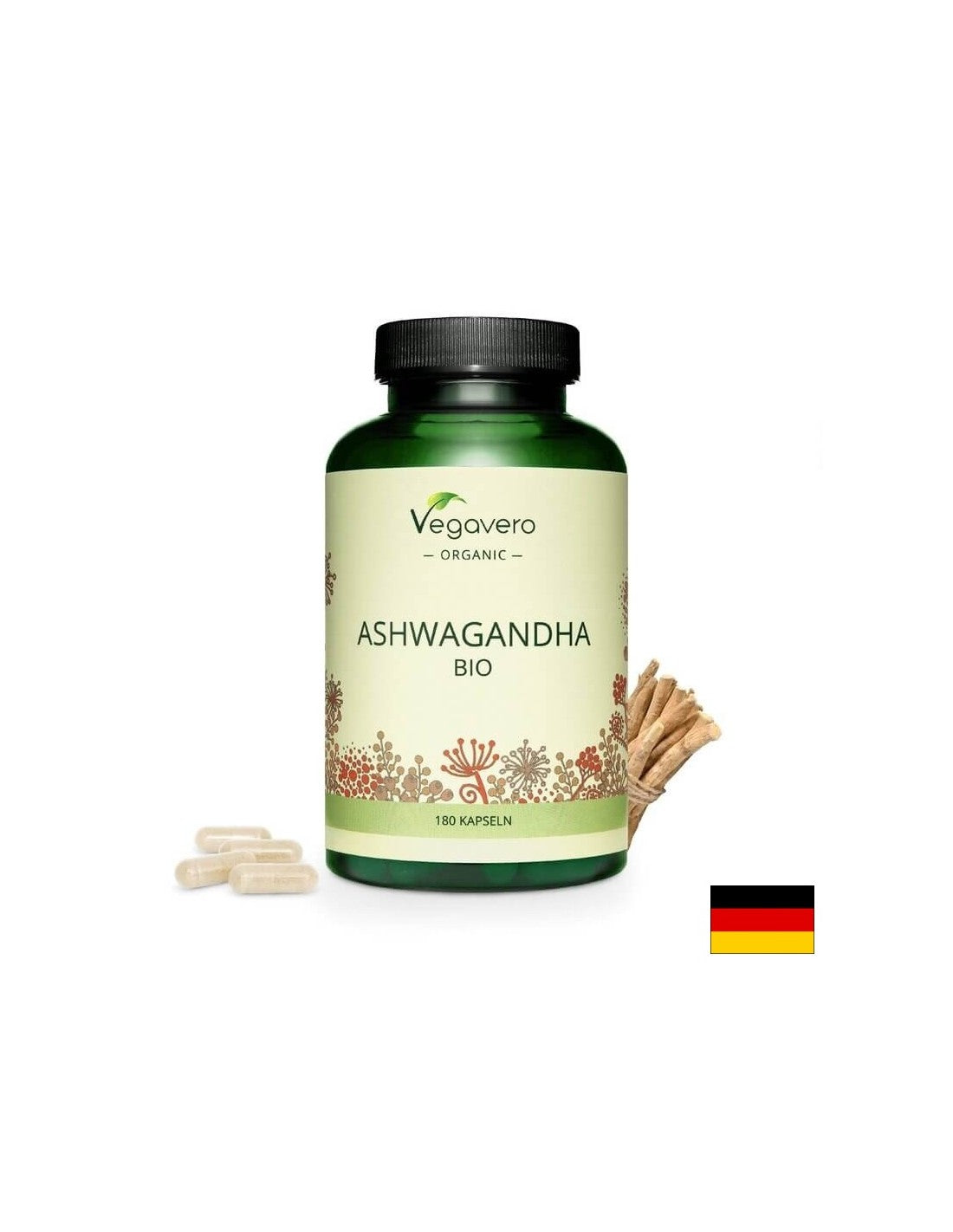 Ashwagandha BIO/ Bio Ashwagandha, 180 Kapseln, 100% Vegan <tc>Vegavero</tc>