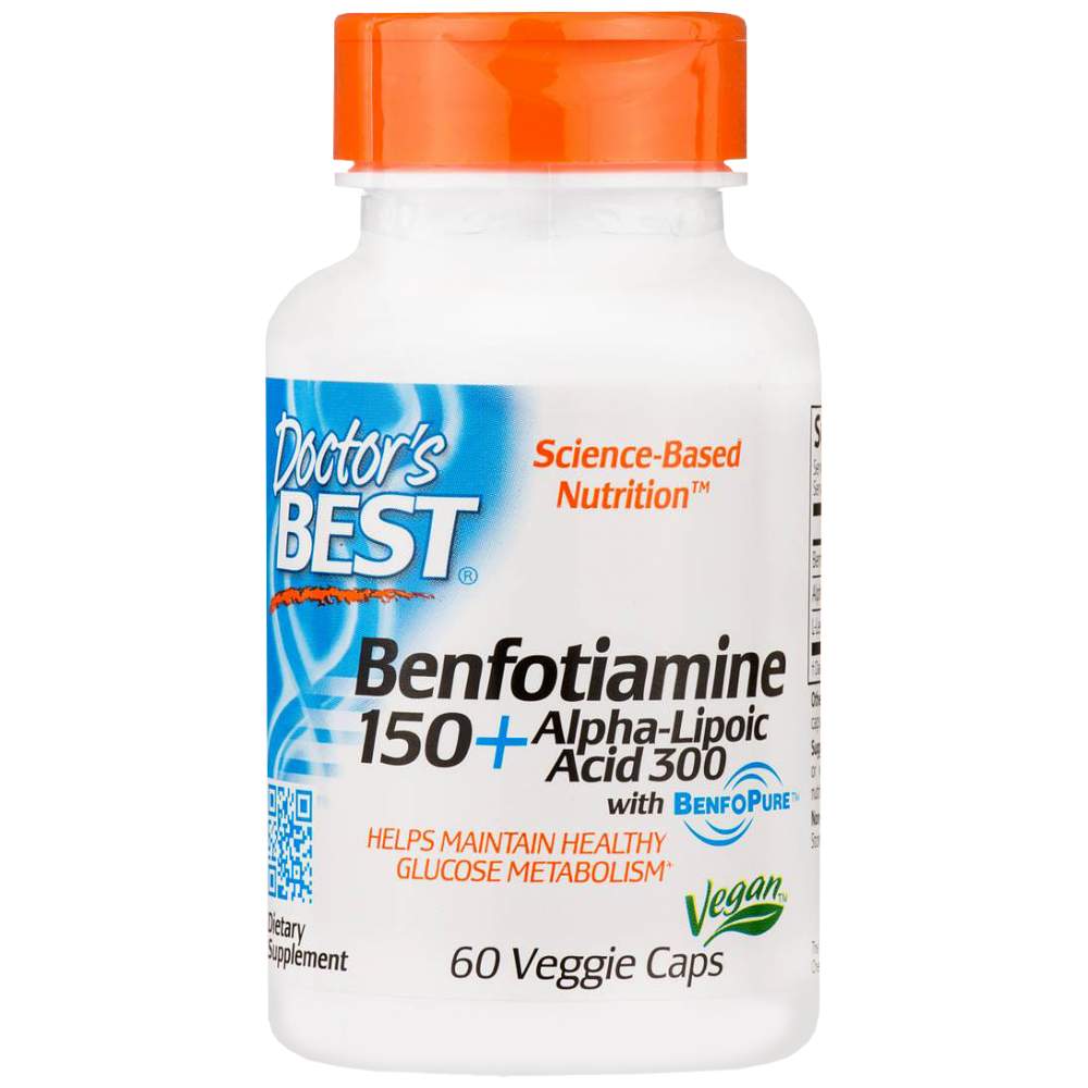 Beste Benfotiamin 150 mg + Alpha Liponsäure 300 mg - 60 Kapseln