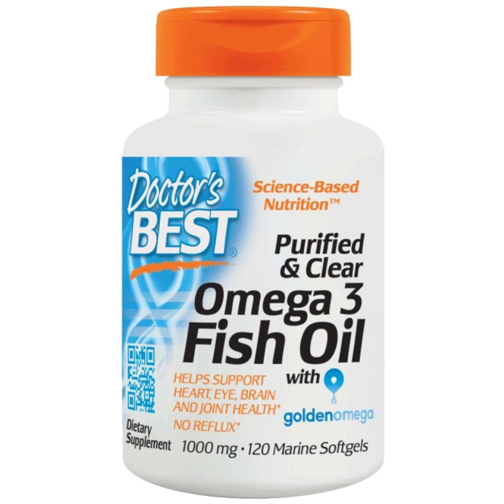 Bester Omega 3 Fischöl 1000 mg / gereinigt und klar - 120 Gelkapseln