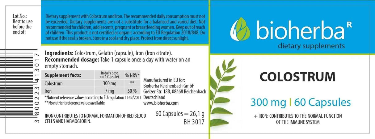 Kolostrum 300 mg - 60 Kapseln