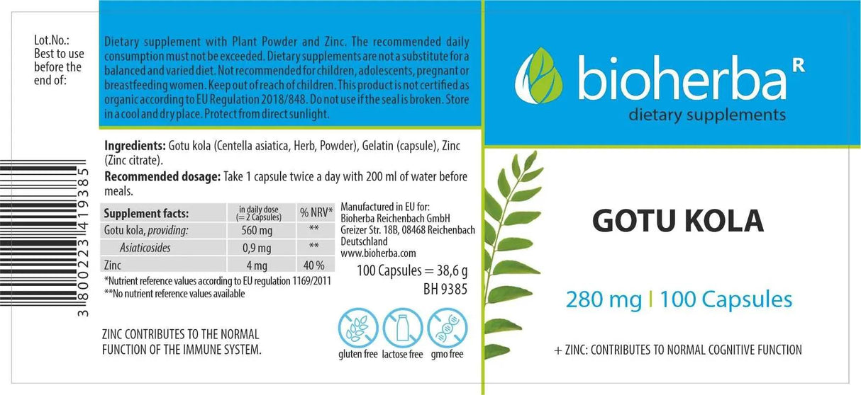 Gotu Kola 280 mg - 100 Kapseln