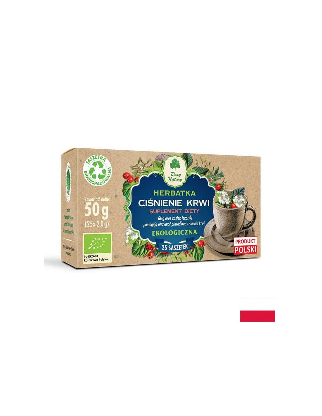 Kräutertee zur Aufrechterhaltung der Blutdruckbio, 25 Päckchen