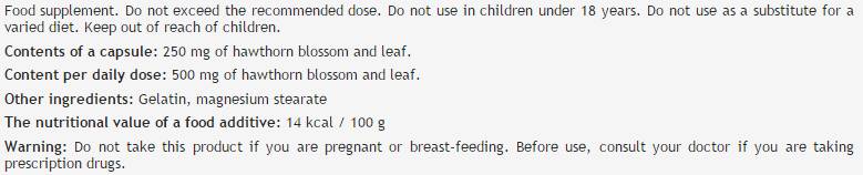 Hawthorn Blume & Blatt 250 mg - 100 Kapseln