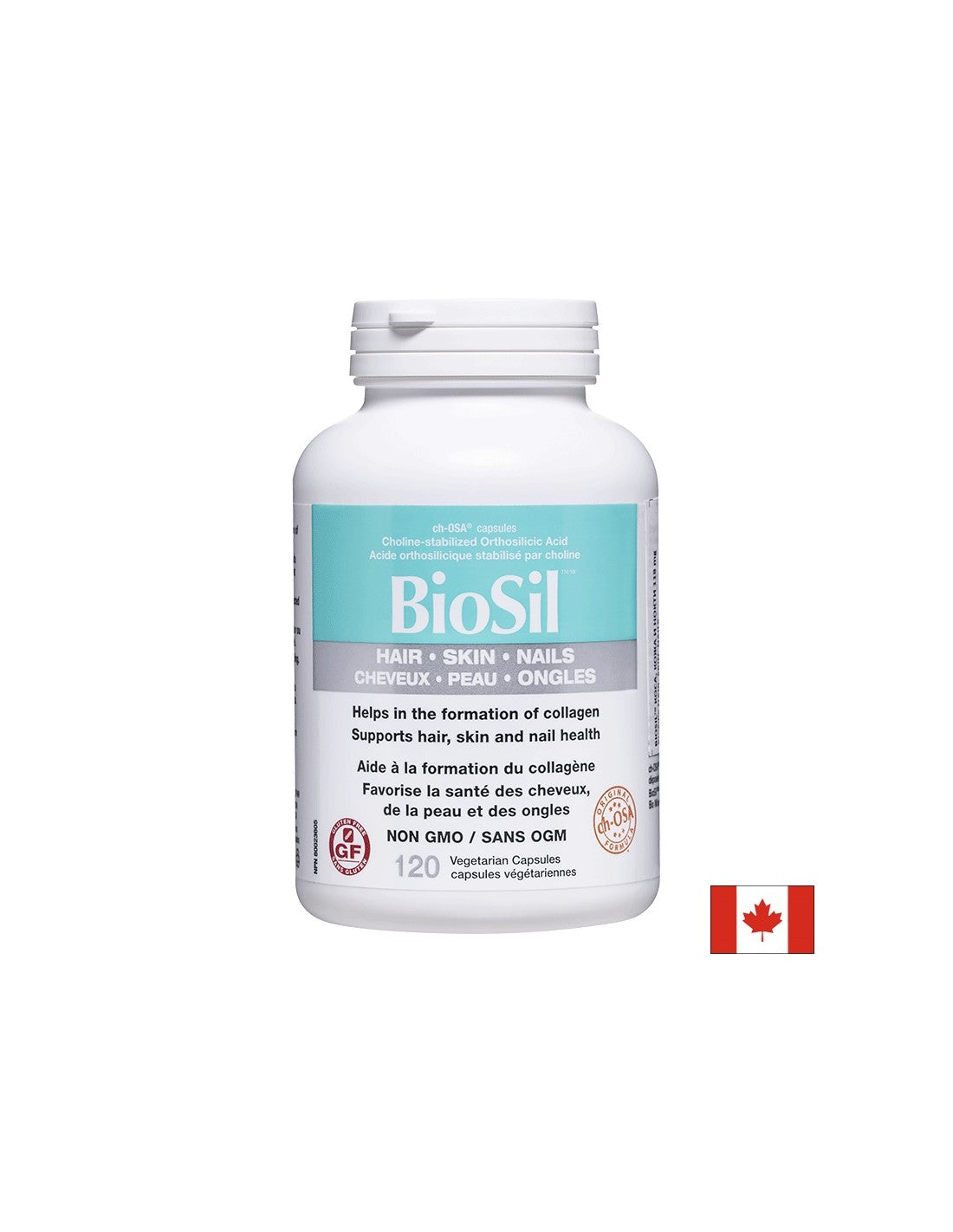BioSil™ Hair, Skin & Nails/ Hair, skin and nails x 120 capsules Natural Factors - Nutra Best Europe