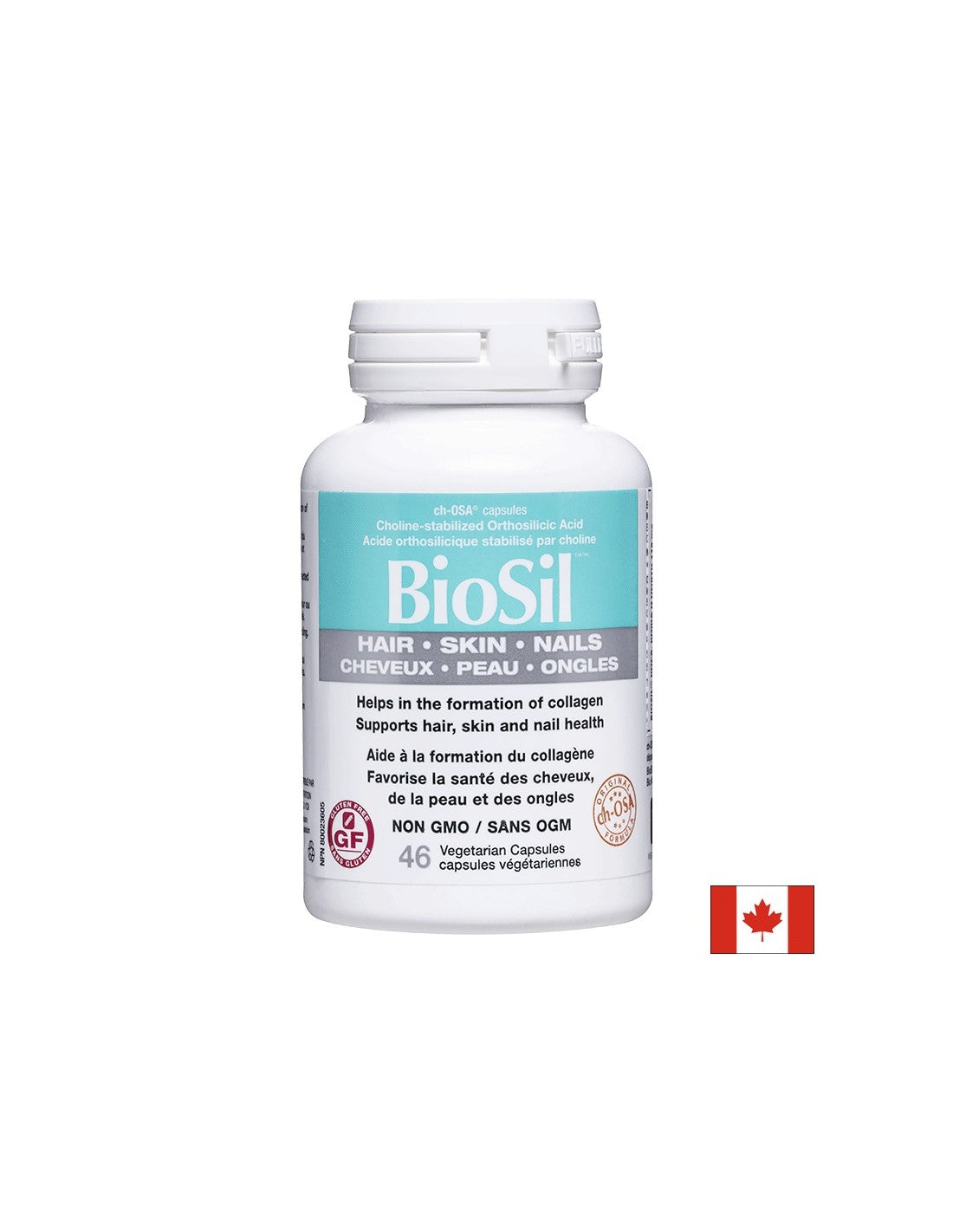 BioSil™ Hair, Skin & Nails/ Hair, skin and nails x 46 capsules Natural Factors - Nutra Best Europe