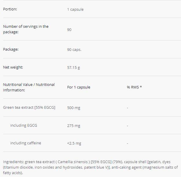 Grüner Tee | 55% EGCG - 90 Kapseln