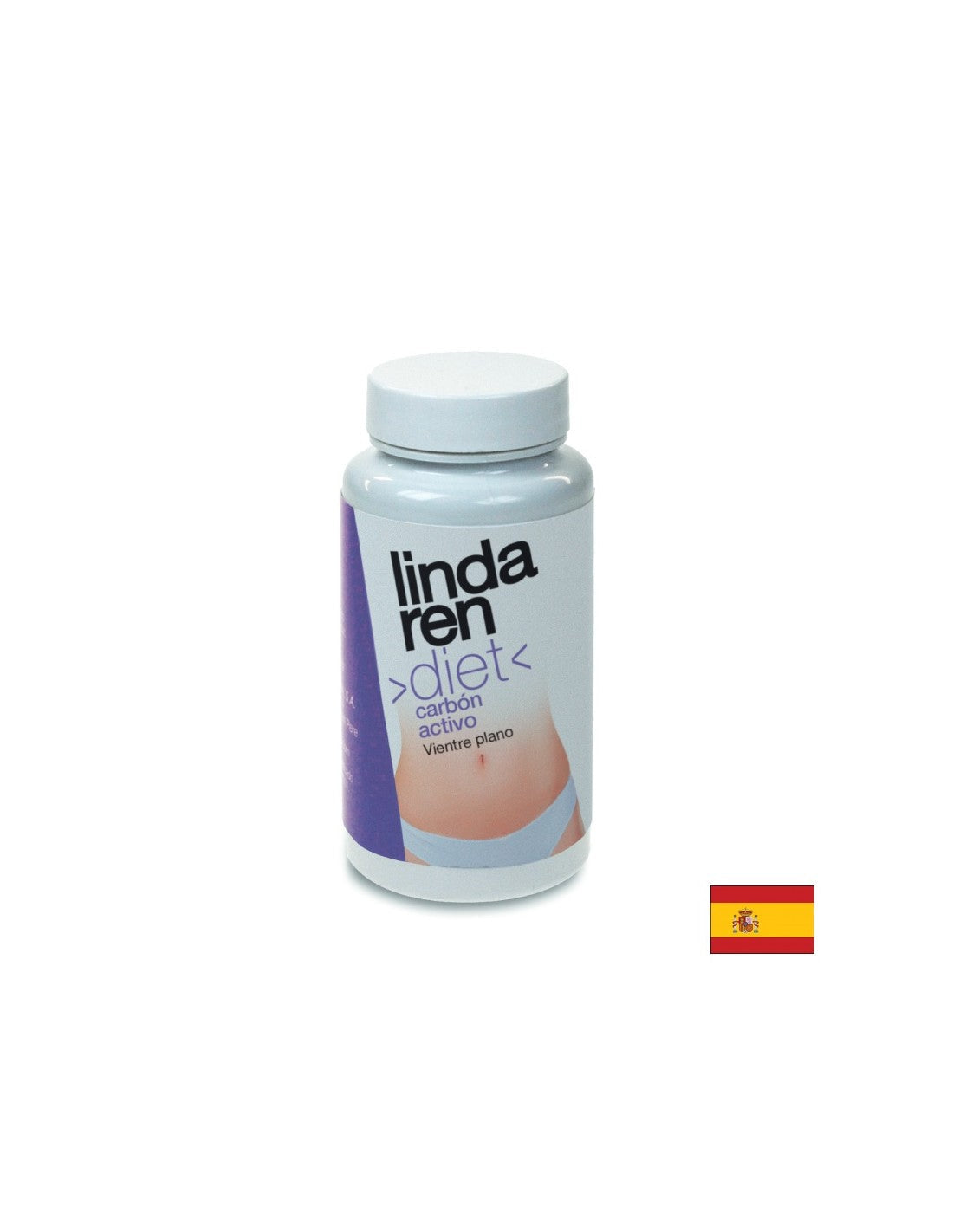 Aktiver Kohlenstoff für einen flachen Magen - Kohlenstoff Activo Vientre Plano Lindaren, 60 Kapseln
