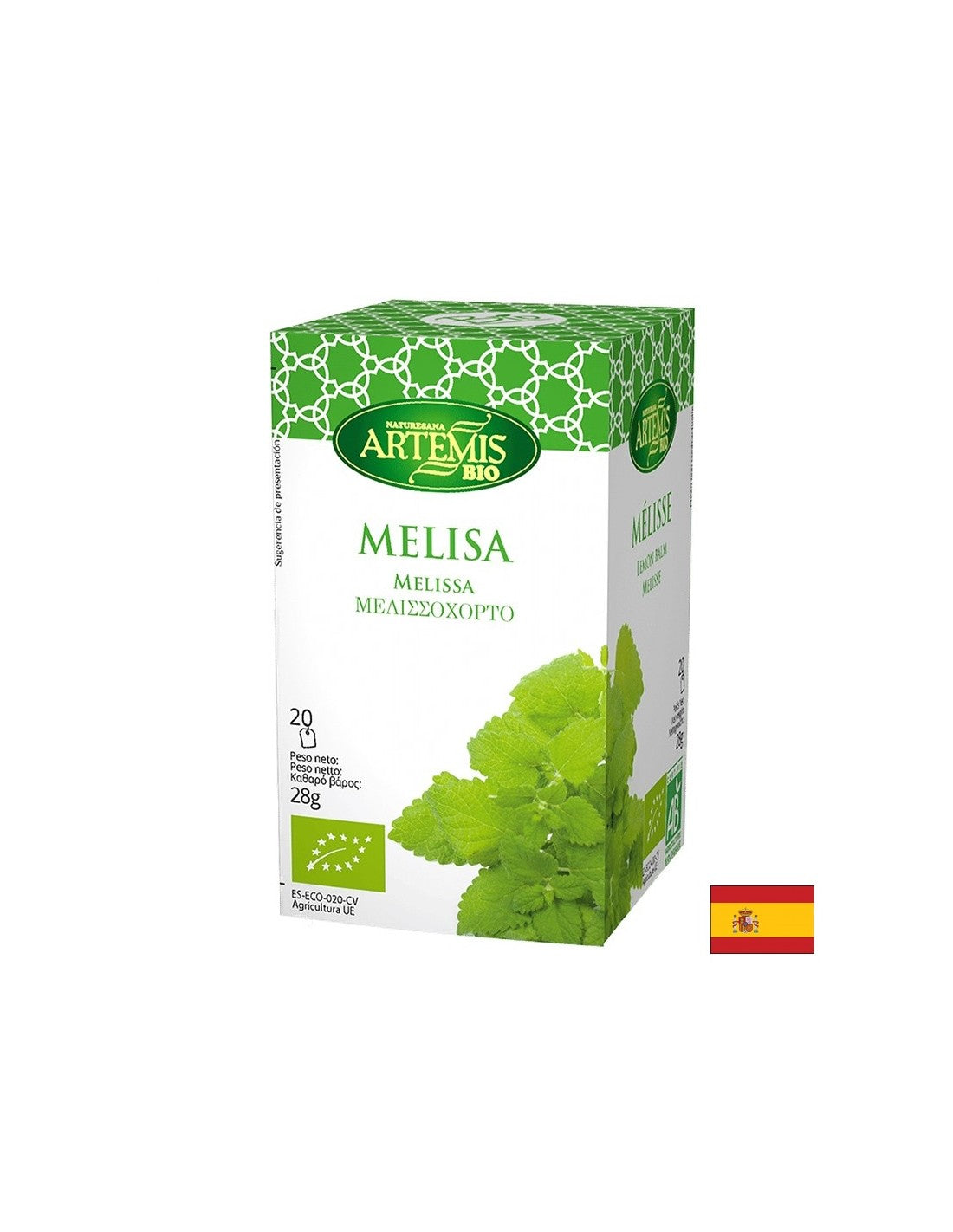 Bio -Zitronenbalsam -Tee, 20 Filtertaschen