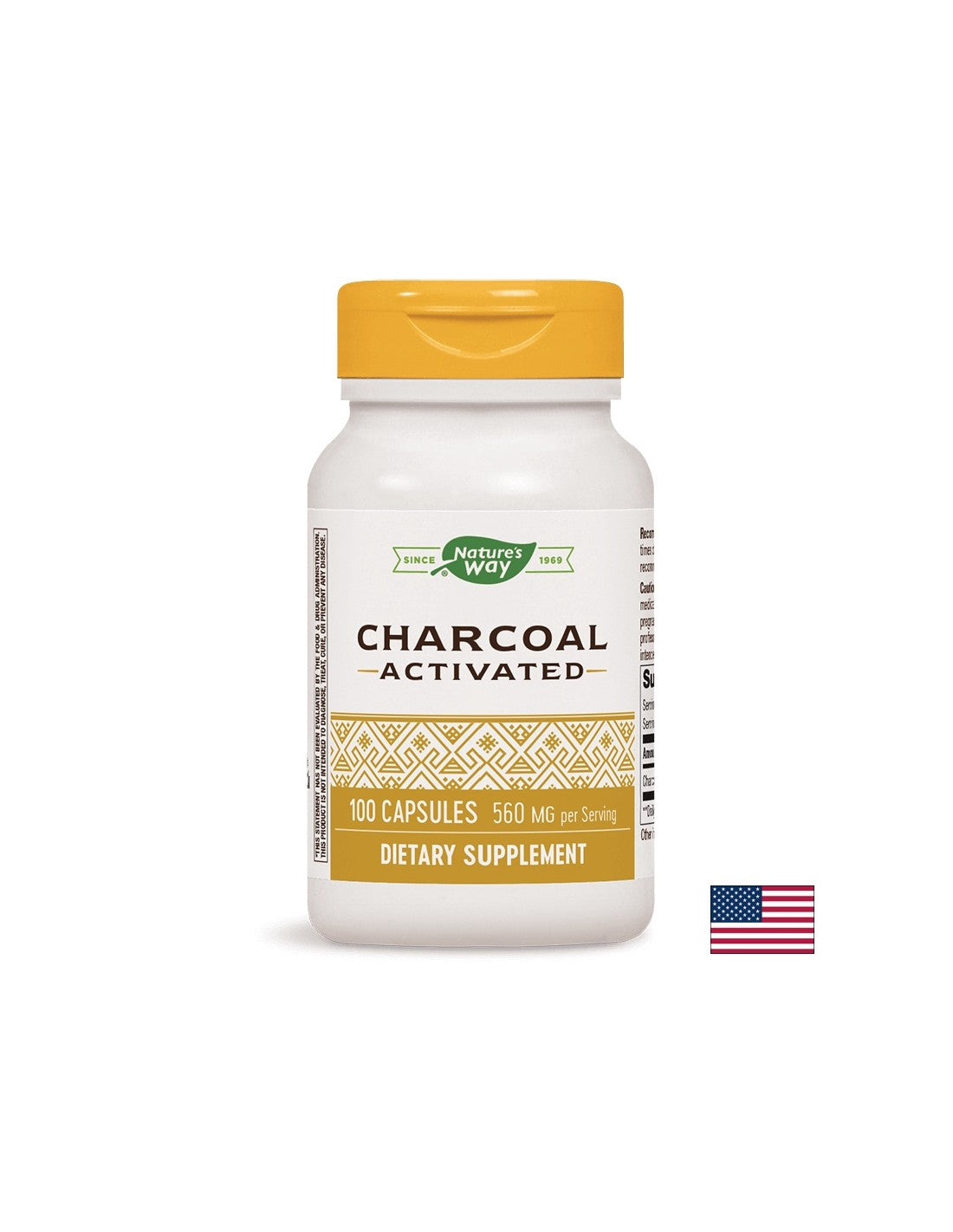 Entgiftung des Verdauungssystems - Aktivkohle aktiviert, 100 Kapseln Nature der Natur