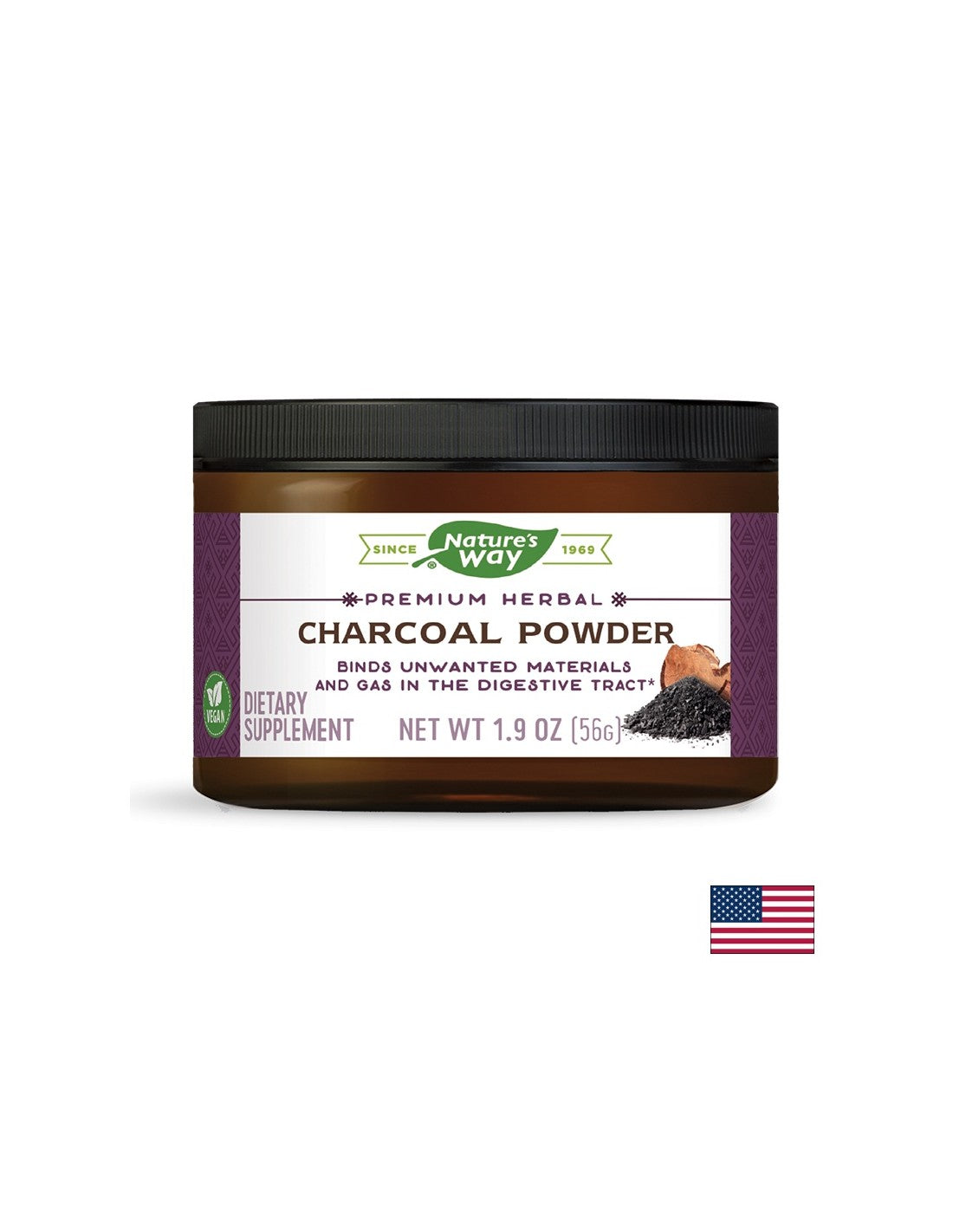 Magen -Darm -Entgiftung - Way's Way Activated Coconut Charcoal 56G Pulver