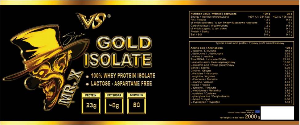 Mr. X Gold Isolat | Molkeproteinisolat - 2000 Gramm