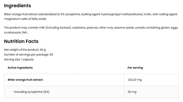 Synephrin 20 mg - 90 Kapseln
