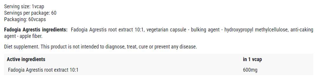 Fadogia agrestis 600 mg - 60 Kapseln