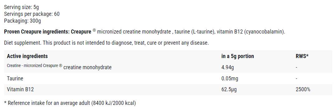 Bewährtes Kreatin | Creapure® Pulver - 300 Gramm