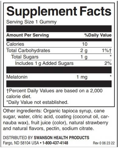 Kinder Melatonin Gummies 1 mg | Erdbeer 60 -Kautabletten
