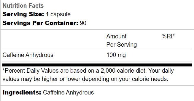 Ausdauerkoffein 100 mg - 90 Kapseln