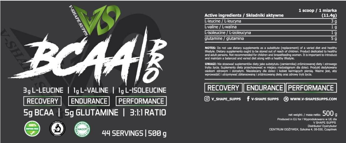 BCAA Pro 3: 1: 1 + L -Glutamin - 300 Gramm