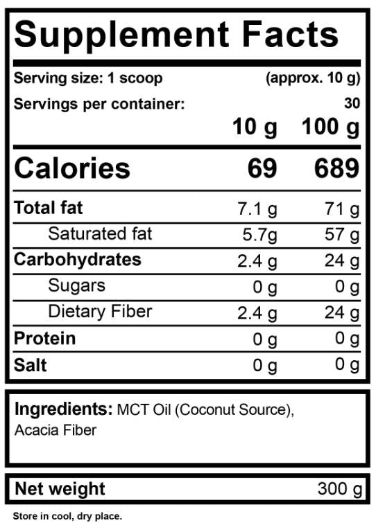 MCT -Ölpulver - 300 Gramm