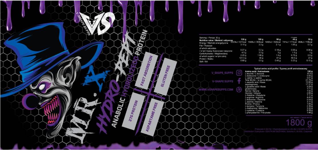 Herr X Hydro Whey | Anabolisches Hydrolyzatprotein - 1800 Gramm