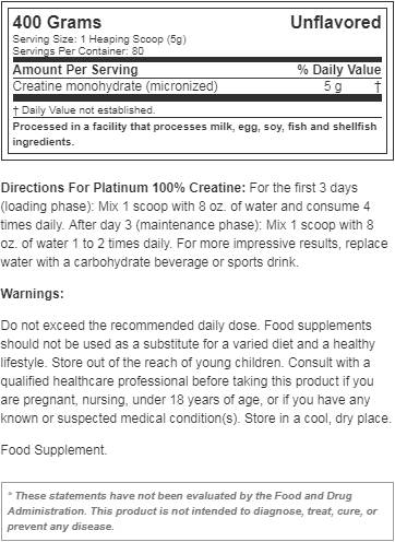 Platinkreatin - 400 Gramm