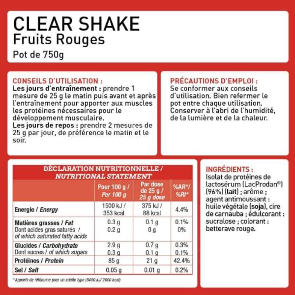 Klarer Shake | Isolieren Sie Molkeproteinwasser - 750 Gramm