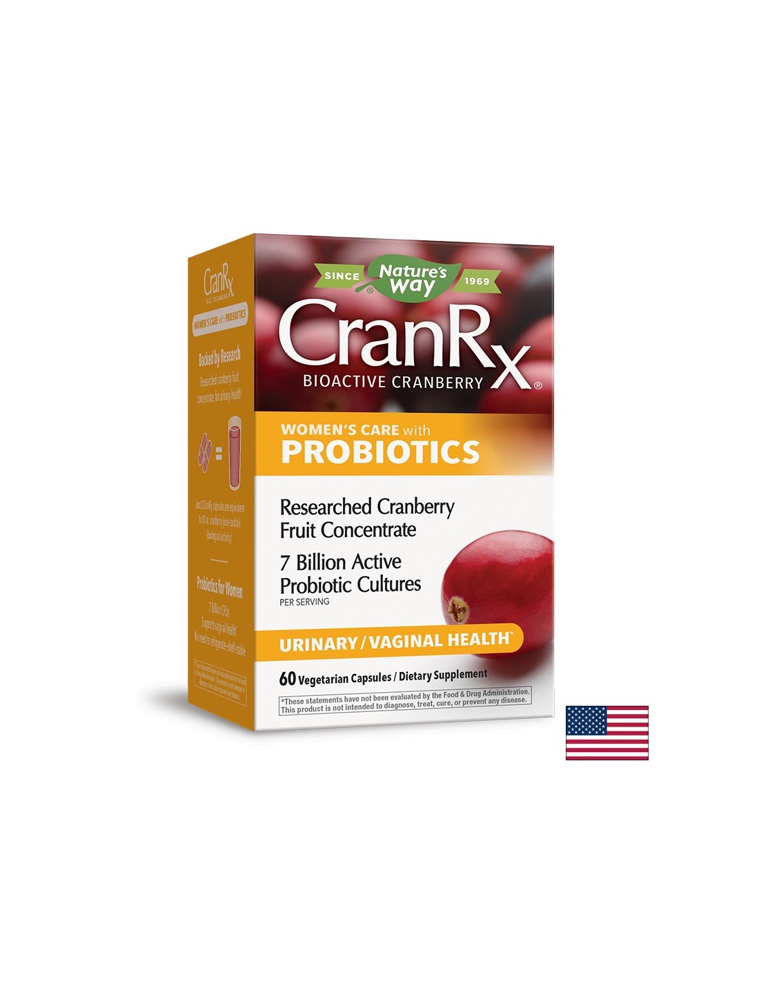 CRANRX® Women's Care mit Probiotika mit Cranberry + 7 Milliarden Act. Probiotika x 60 Kapseln Nature der Natur