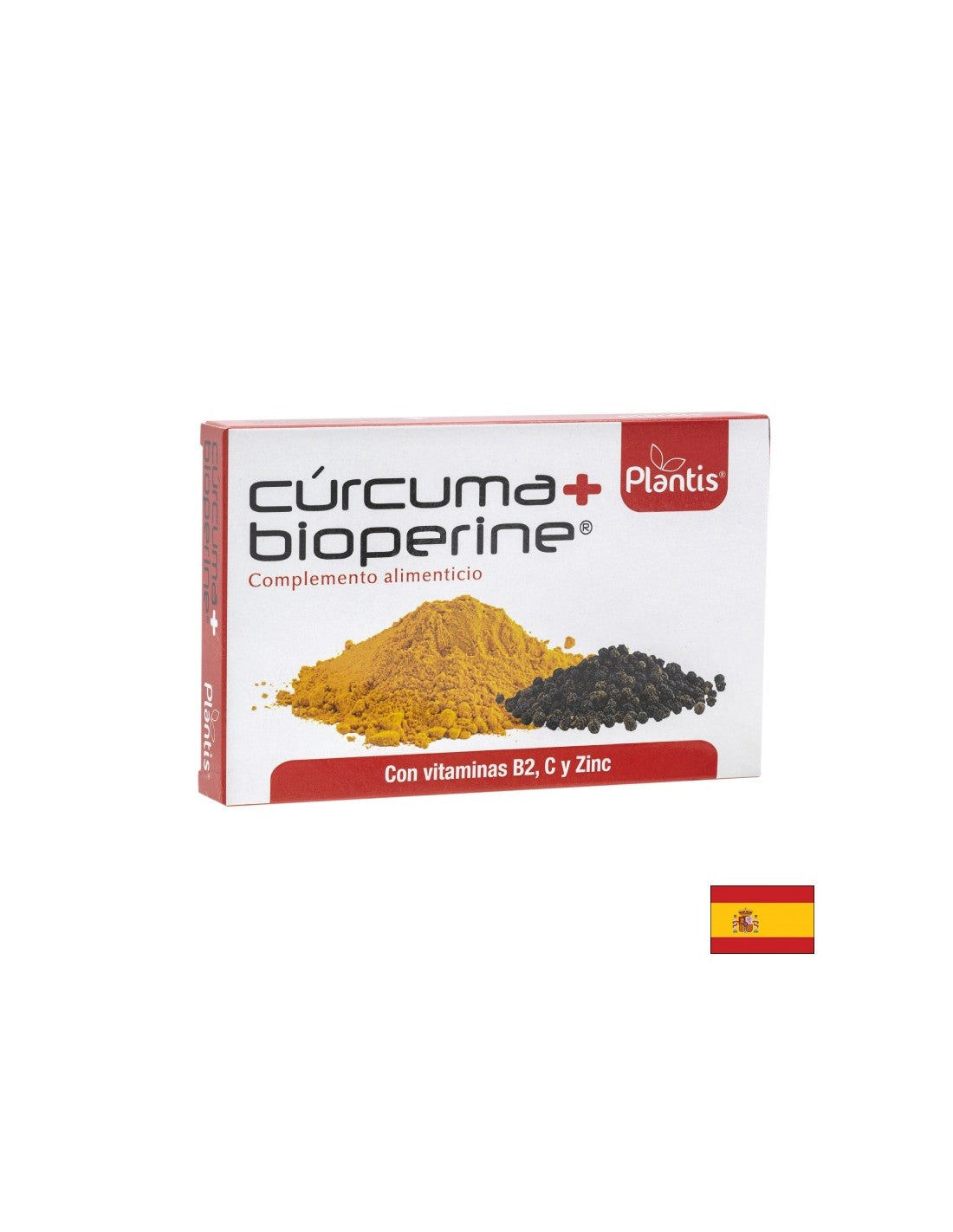 Kurkuma + Bioperin (mit Vitaminen B2 und C & Zink) - Cúrcuma + Bioperin Plantis®, 60 Kapseln