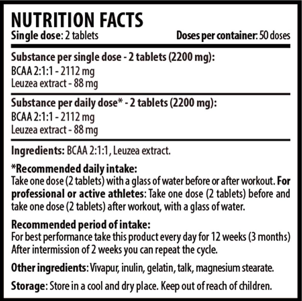 Spartan Force BCAA Leuzea 100 Tabletten