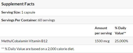 Beste Kautable vollständig aktives B12 / Methylcobalamin 1000 mcg - 60 kaubare Tabletten
