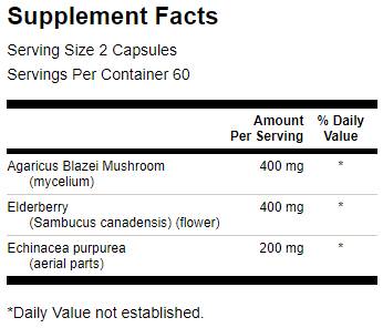 Elderberry/Agaricus/Echinacea 120 Kapseln