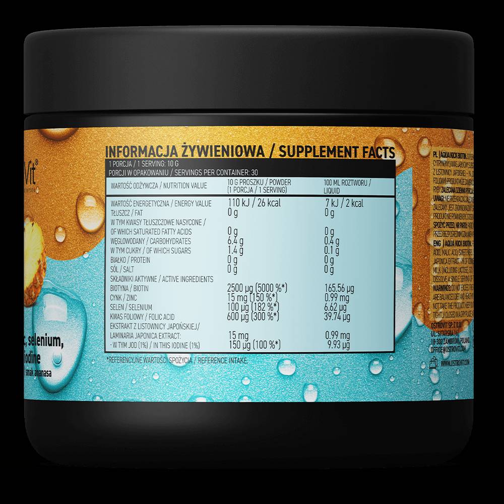 Aqua Kick / Advanced Hydration with Biotin, Zinc, Selenium - 300 grams - Nutra Best Europe