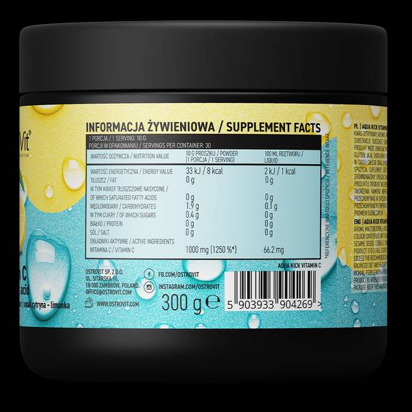 Aqua Kick / Advanced Hydration with Vitamin C - 300 grams - Nutra Best Europe