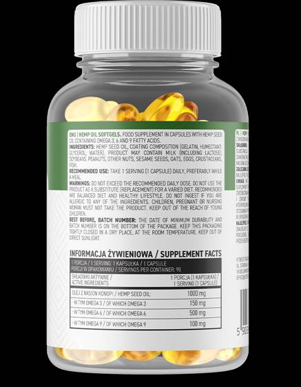 Hanfsamenöl / Omega 3-6-9-Komplex 90 Gelkapseln