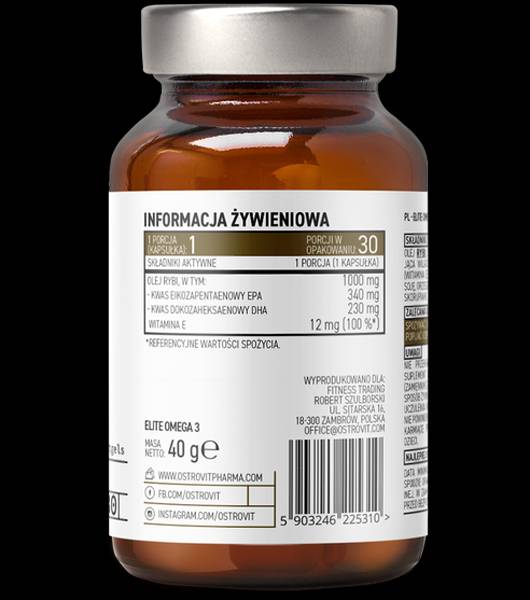 Elite Omega 3 1000 mg + Vitamin E 30 Gelkapseln