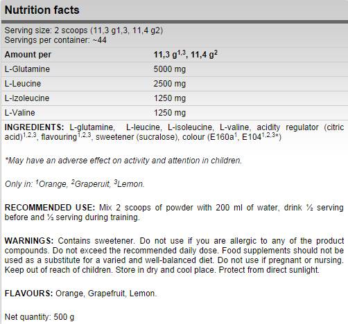 Xtreme Anticatabolix / BCAA + Glutamin -Mischung - 500 Gramm