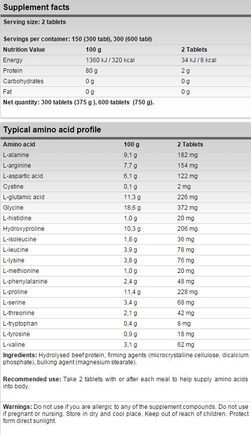 Xtreme Beef Amino - 300 Tabletten