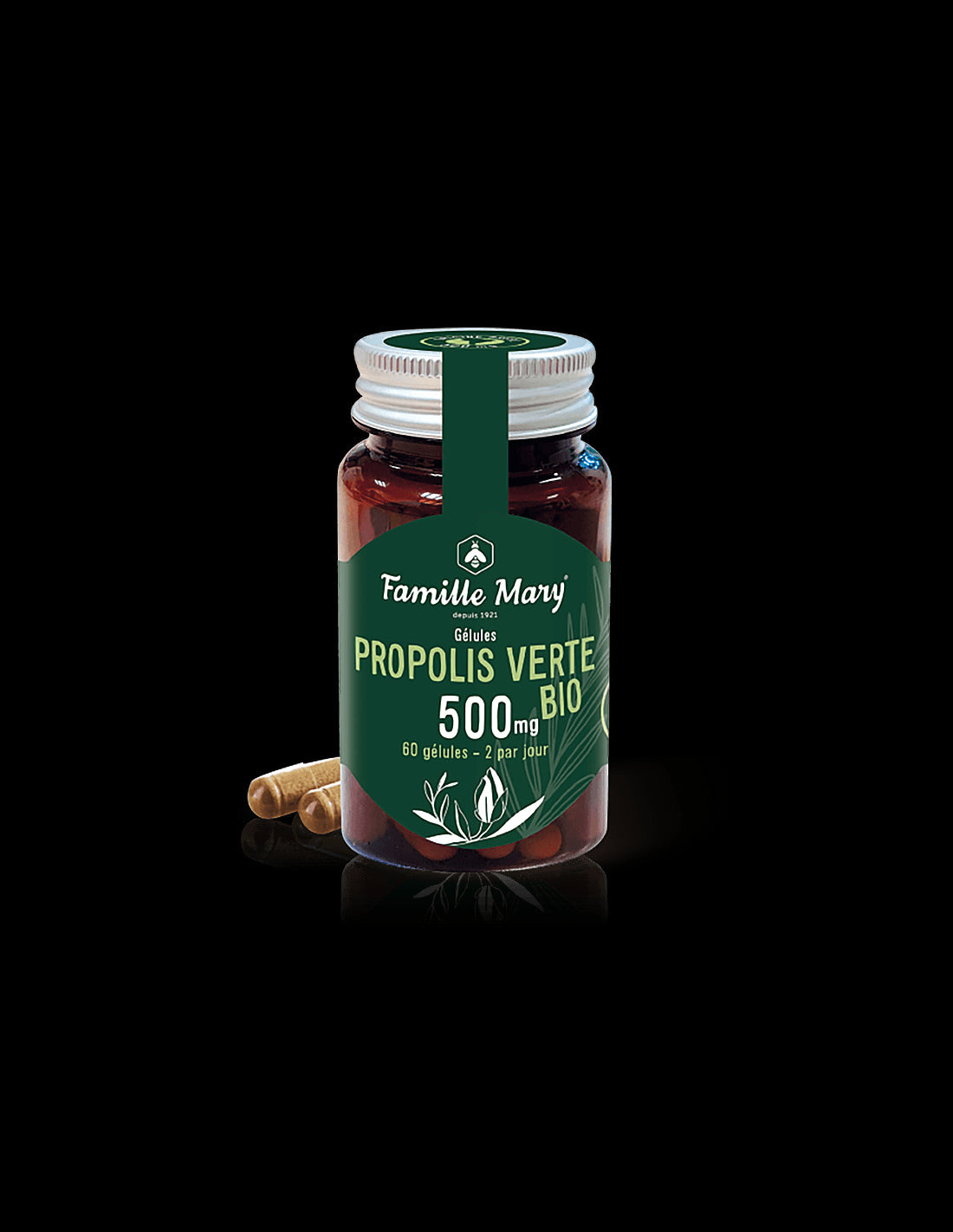 Propolis Verte BIO / Bio green propolis 500 mg, 60 capsules Famille Mary - Nutra Best Europe