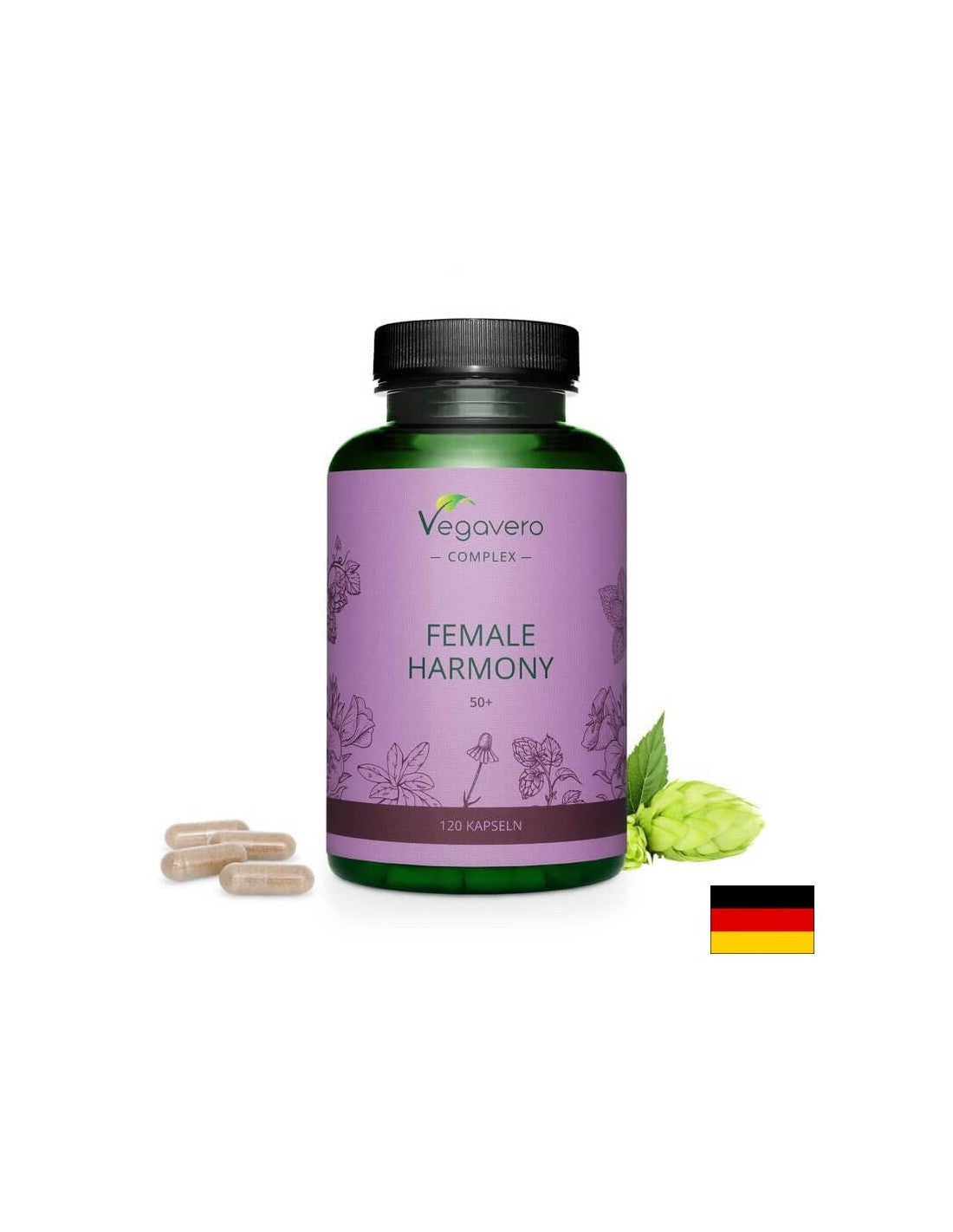 Female Harmony 50+ / Kräuterkomplex für Frauen ab 50, 120 Kapseln, 100% Vegan <tc>Vegavero</tc>