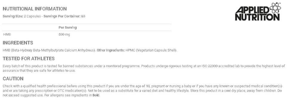 HMB 500 mg - 120 Kapseln
