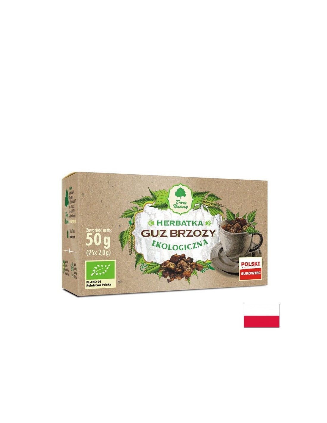 Chaga -Pilz- und Birkenpulverpilz - Bio, 25 Filterbeutel