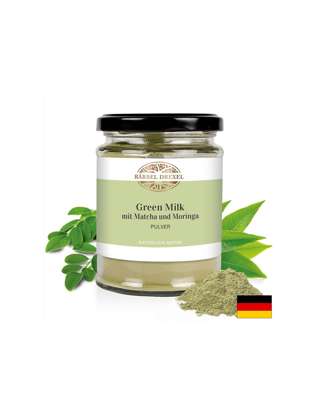 Green Milk mit Matcha und Moringa Pulver / Green milk with matcha and moringa, powder, 120 g Bärbel Drexel - Nutra Best Europe