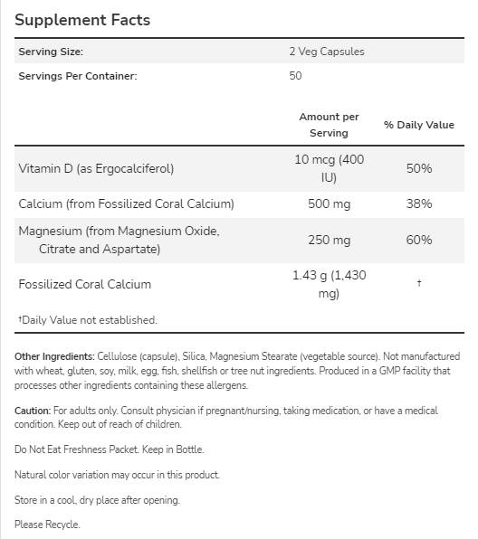 Korallencalcium plus | mit Calcium, Magnesium und Vitamin D - 250 Kapseln