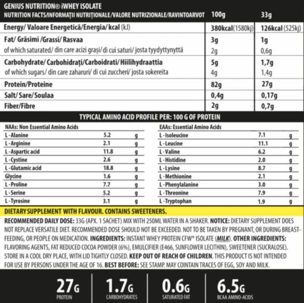 iWhey Isolate – 33 Gramm