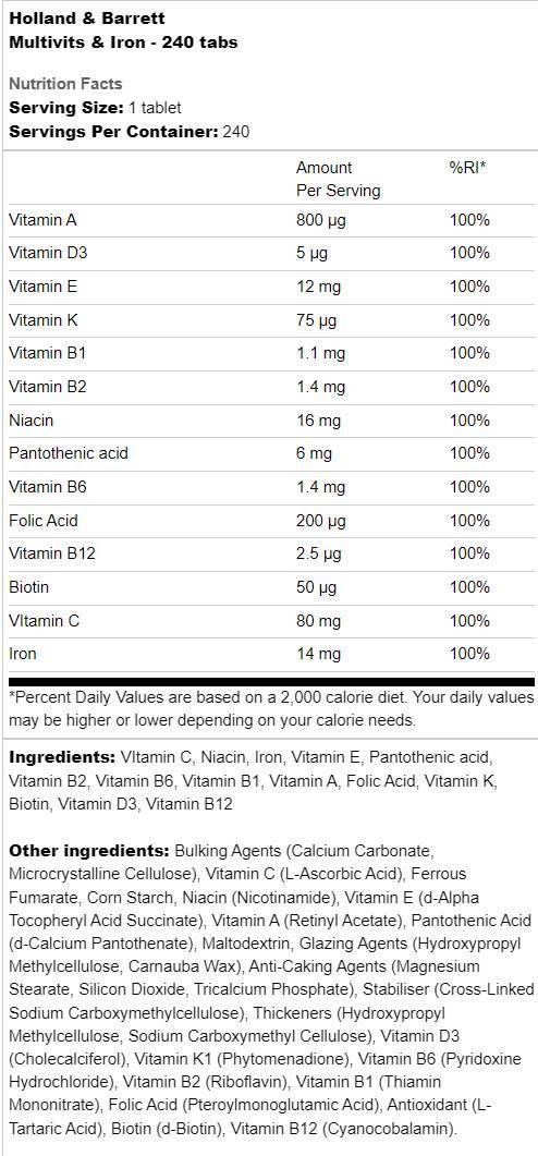 Multivits & Eisen - 60 Tabletten