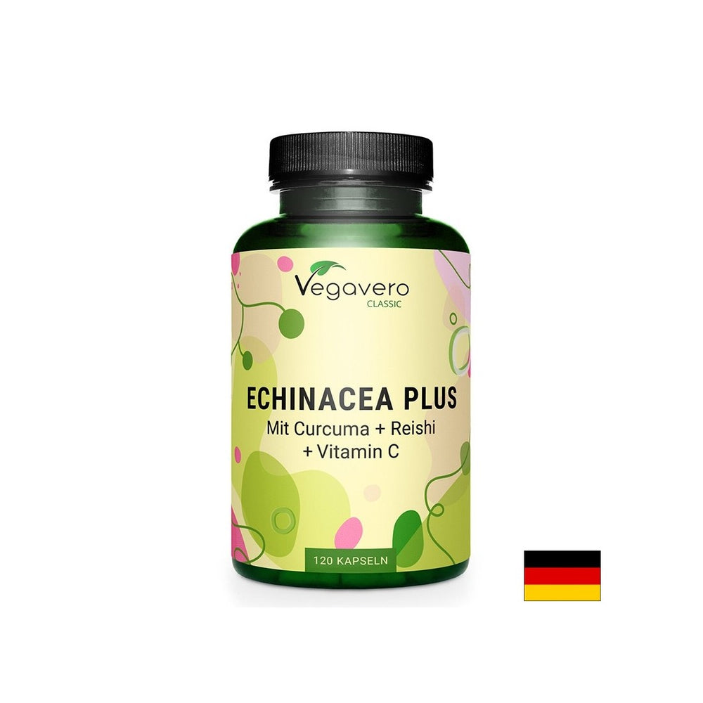 Immunität - Echinacea + Kurkuma, Reishi und Vitamin C, 120 Kapseln