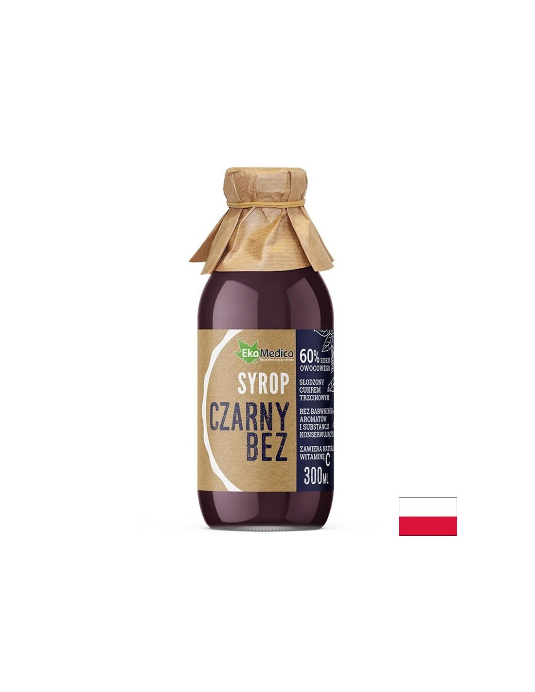 Elderberry -Sirup mit Acerola und natürlicher Vit. C - Immunität und Atmungssystem, 300 ml, 15 Dosen