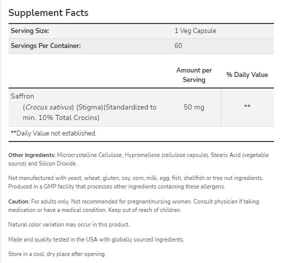Safran 50mg - 60 Kapseln