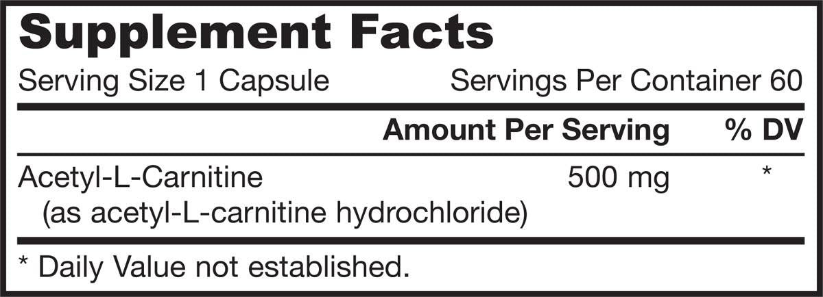Acetyl -L -Carnitin 500 mg - 60 Kapseln