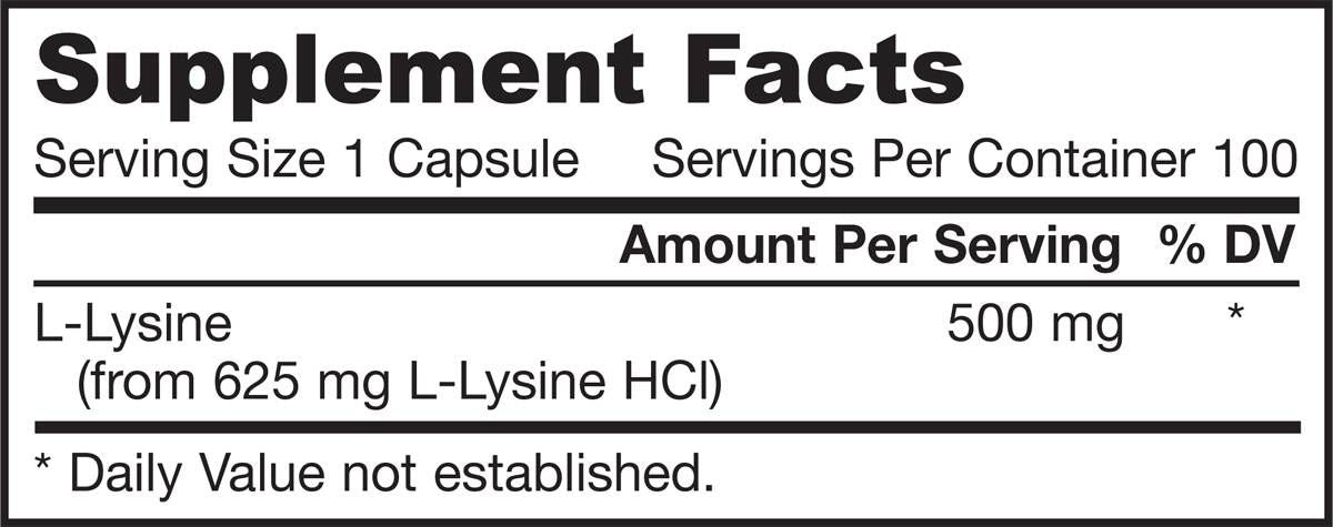 L -Lysin 500 mg - 100 Kapseln