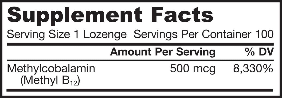 Methyl B -12 5000 mcg - 60 sublinguale Tabletten